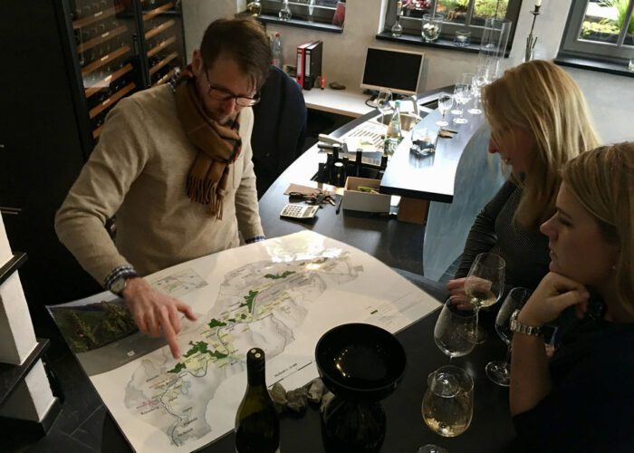 Getting insights into the vineyard sites at Meyer-Näkel's wine tasting room