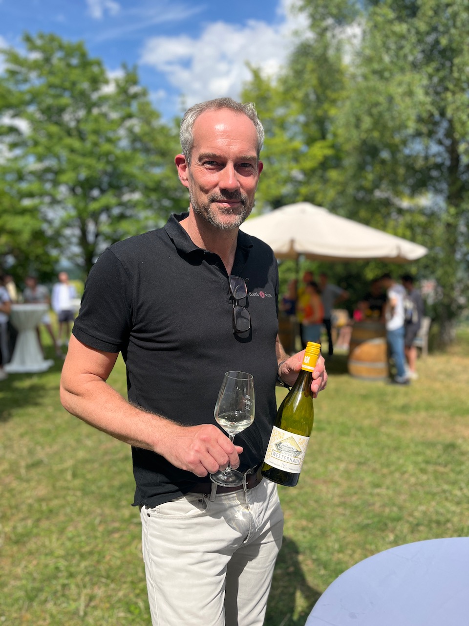 Enjoying wine at a winefest